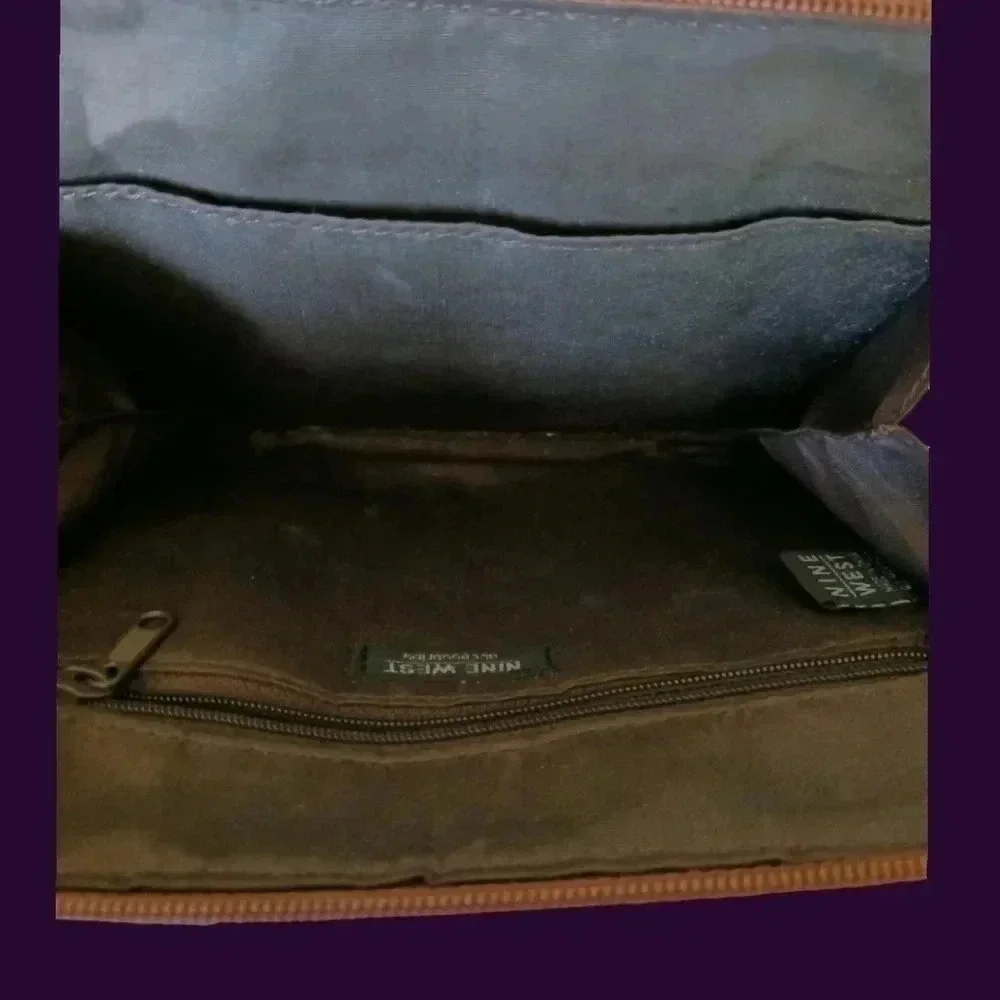 Nine west unique crossbody bag brown color
